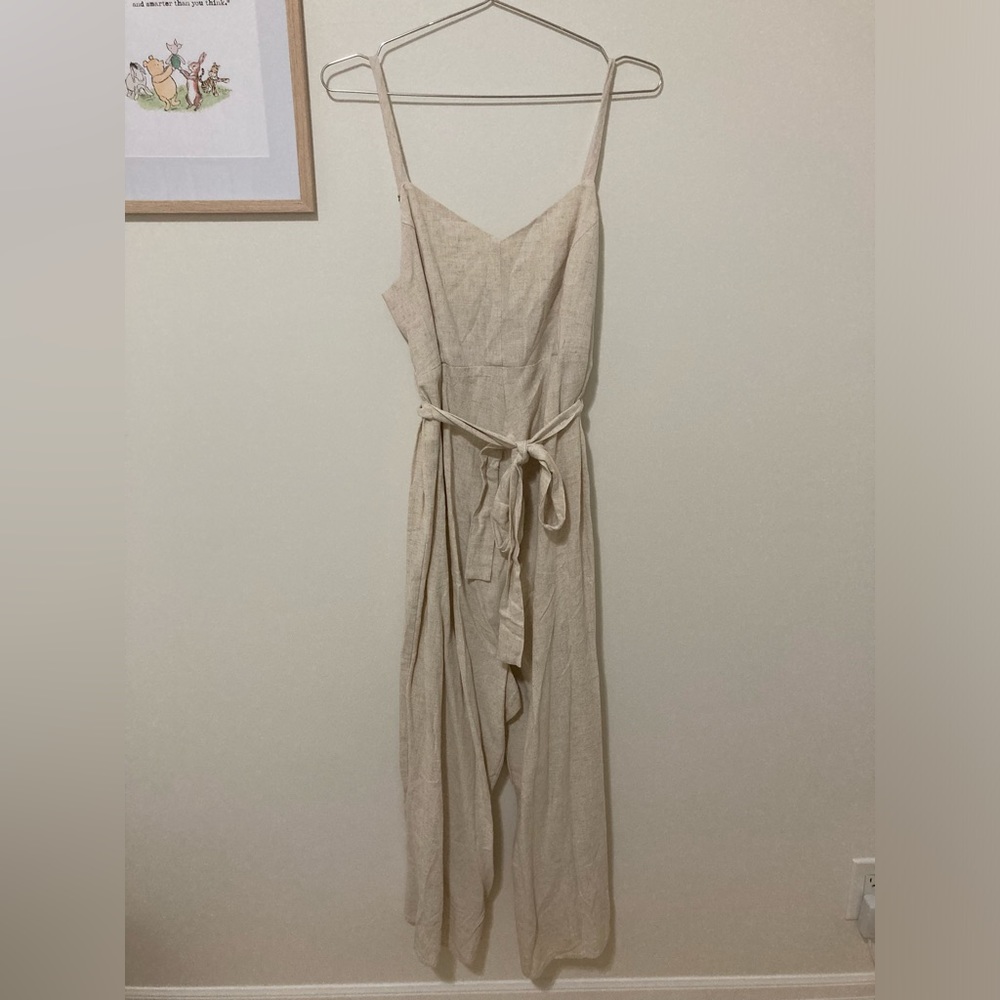 NWT Maternity Linen Blend Jumpsuit - Picture 4 of 7